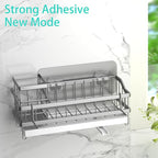 Sponge Holder for Kitchen Sink - Countertop Rustproof Stainless Steel, Sink Caddy, Kitchen Gadgets Accessories (Silver)