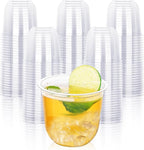 KesaPlan 50 Pcs Disposable Stemless Glasses 12oz Crystal Plastic Wine Glasses Clear Classic Cup for Meeting Weddings Birthdays Cocktail Christmas Party Supplies