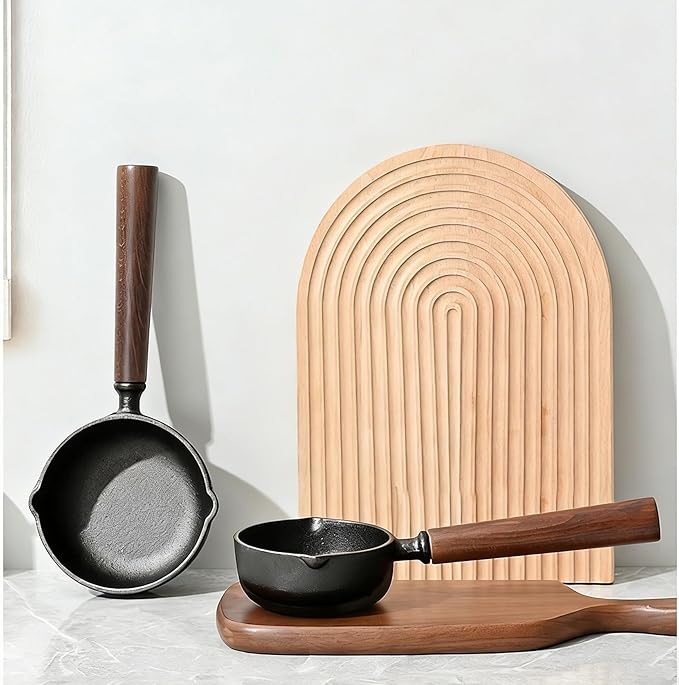Small Cast Iron Skillet,Butter Warmers for Seafood,5.1 Inch Mini Frying Pan for Basting,Melting,Simmering Sauce,Butter Cheese,Warming Milk,Fried Egg Indoor Outdoor Cooking(2 pack)