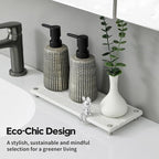 Razborci Instant Dry Sink Caddy Kitchen Sink Organizer, Quick Drying Stone Tray Diatomite Sponge Holder Soap Dish, Bathroom Countertop Fast Dry Water Absorbing Vanity Rack, Beige,12" x 5"