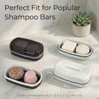 AIMAIAIMAI Shampoo Bar Holder Travel Case for Two Bars – Compatible with Kitsch Solid Shampoo & Conditioner Bars, Large Soap Container for Bathroom or Travel (1 Pack, White Style A-Large)