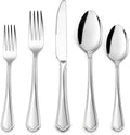 Herogo 10-Piece Silverware Set with Scalloped Edge, Stainless Steel Flatware Cutlery Set for 2, Modern Tableware Eating Utensils Set, Dishwasher Safe, Mirror Polished