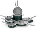 Ninja Ceramic Pro 14-Piece Cookware Set, Non-Stick Pots & Pans Set with Glass Lids, Nontoxic, PTFE Free, Ceramic Coated, Oven Safe, All Stovetops & Induction Compatible, British Racing Green CW39011GN