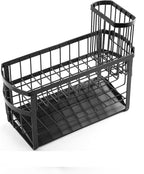 Kitchen Sink Organizer Rack,2-Tier Sink Caddy with Holder for Pot Brush,Oval Sink Organizer for Sponge