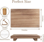 zoocatia Small Wood Tray Pedestal Stand Farmhouse Bathroom Decor Decorative Wooden Riser Kitchen Soap Dish Holder for Vanity, Counter, Sink, 9" x 5.9" - Brown