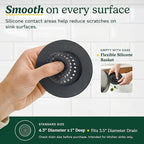 Cuisinart 2 Piece Sink Set – Sink Drain Strainer with Stainless Steel Rim & Silicone Mesh Base & Sponge Holder for Kitchen Sink, Metal Caddy with Triple Suction Cups, Daily Kitchen Essentials