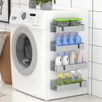 4 Pack Magnetic Spice Rack Organizer for Refrigerator and Oven, Light Gray Fridge Organizers and Storage for Kitchen