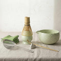 Matcha Whisk Set- 7 Piece Complete Japanes Matcha Set with Ceramic Matcha Bowl (Chawan), Bamboo Whisk (Chasen), Sifter, Whisk Holder, Macha Scoop(Chashaku) & Accessories - Green