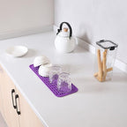 MicoYang Silicone Dish Drying Mat for Multiple Usage,Easy clean,Eco-friendly,Heat-resistant Silicone Mat for Kitchen Counter,Sink,Bar,Bottle,or Cup Purple M 17 inches x 6 inches