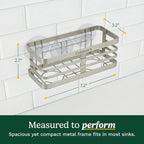 Cuisinart Sponge Holder for Kitchen Sink—Metal Sink Caddy with Triple Suction Cups, Kitchen Sink Organizer, Organization and Storage for Sponges, Brushes, Soap & Cleaning Accessories