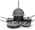 Ninja Ceramic Pro 11-Piece Cookware Set, Non-Stick Pots & Pans Set with Glass Lids, Nontoxic, PTFE Free, Ceramic Coated, Oven Safe, All Stovetops & Induction Compatible, Black, CW39011BK