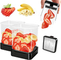2 Pack Fruit Slicer Cup for Strawberry, Banana, Hard-Boiled Egg - Detachable Cutter with Push Plate - Rapid & Safe Slicing Kitchen Gadget for Quick Meal Prep (Black)