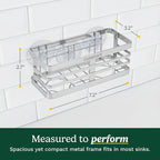 Cuisinart Sponge Holder for Kitchen Sink—Metal Sink Caddy with Triple Suction Cups, Kitchen Sink Organizer, Organization and Storage for Sponges, Brushes, Soap & Cleaning Accessories