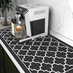 WISELIFE Dish Drying Mat Super Absorbent Drying Mat Large Dish Drying Mats for Kitchen Counter Easy Clean Dish Mat Kitchen Drying Mat18"x 32" Stylish Black