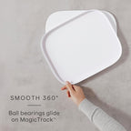 YouCopia MagicTrack Rectangle Lazy Susan Turntable: Kitchen & Bathroom Pantry, Cabinet & Countertop Storage Organizer with 360° Spin, Non-Slip, White Speckled BPA-Free