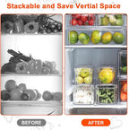 YINGRACE 3 Pack Fridge Organizer Bins, Stackable Refrigerator Organizers and Storage, BPA-Free Clear Produce Containers For Fruit, Vegetable, Drinks, Snacks