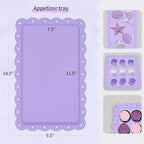 Pack of 10 NWK Cake Stand Set, with 3 x Two-Tier and 3 x Three-Tier Cupcake Stands, 4 x Appetizer Trays, 1 x Tablecloth for Birthday Bridal Baby Shower Party (Purple)