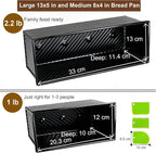 Black Pullman Loaf Pan with Lid, 13x5 Inch Aluminized Steel Pullman Bread Pan with Cover, 2.2LB & 1LB Dough Capacity, 2 Pack Sandwiches Bread Loaf Pan Nonstick, for Sourdough and Toast