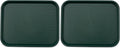 Carlisle FoodService Products Cafe Plastic Fast Food Tray for Cafeteria, 14" x 18", Green (Pack of 2)