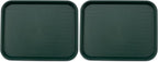 Carlisle FoodService Products Cafe Plastic Fast Food Tray for Cafeteria, 14" x 18", Green (Pack of 2)