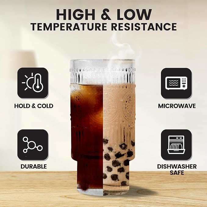 2 Pcs 16 oz Glass Cup with Lids and Straws Brush Hobnail Vintage Glasswar for Juice Iced Coffee Soda Cocktail Whiskey(Hobnail*2)