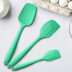 Silicone Spatula 3‑Piece Set Heat Resistant 600°F Non‑Stick Rubber Spatulas with Stainless Steel Core ALLWIN HOUSEWARE Large Spatula, Spoonula & Mini Spatula for Cooking & Baking, Macaron Green