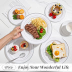 WDF Partyware 350Piece Silver Plastic Dinnerware Set for 50 Guests - Silver Plastic Plates with Cutlery Include:50Dinner Plates-50Dessert Plates-50Pre Rolled Napkins with Silverware Party Wedding