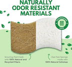 AIRNEX Natural Kitchen Sponges (6 Pack) - Biodegradable Cellulose & Coconut Scrubber Dish Sponges for Kitchen - Eco-Friendly, Non Scratch, Compostable, Non Toxic S-Shaped Natural Sponges for Dishes