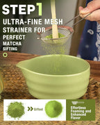 Matcha Whisk Set - 5PCS Matcha Set Includes 17OZ Chawan with Spout, Bamboo Chasen Whisk with Ceramic Holder, Matcha Scoop and Stainless Sifter, Matcha Kit for Ceremony, Gift for Matcha Lovers
