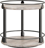 Lazy Susan Organizer, Rotating Spice Rack, 2 Tier Spice Turntable Organizer, Industrial Turntable Spice Holder, for Kitchen Countertop and Cabinet, Compact and Versatile, Greige SR22BG