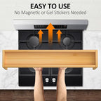 Over the Stove Spice Rack, 33" Wide Bamboo Shelf Rack Organizer for Stove Top