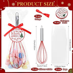 16 Sets 12 Inch Whisks Bulk DIY Fillable Whisk Gifts Colored Silicone Whisks for Cooking Heat Resistant Egg Beaters for Candy Holder Party Favors
