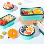 Sudaya 4 Pack Collapsible Food Storage Containers With Lids, Collapsible Storage Containers Sets Silicone Collapsible Bowls For Camping, RV Accessories, Travel Trailer Must