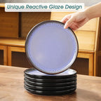 vancasso Plates and Bowls Sets, 24 Pieces Stoneware Dinnerware Sets for 8, Kitchen Dish Set Mircowave and Dishwasher Safe Ceramic Dishware, Purple, Series AMBER