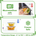 HOMBERKING 24pc Glass Food Storage Containers with Lids, Glass Meal Prep Containers, Airtight Bento Boxes, BPA Free & Leak Proof, Pantry Kitchen Storage(12 lids & 12 Containers) - Gray