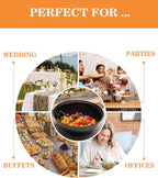 BESTVIP 150oz 4 Pack Black Plastic Serving Bowls for Party, Disposable 11.6" Large Salads Container for Snacks, Chips, Meal Prep, Stackable Candy Dishes for Christmas, Holiday, Reusable