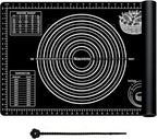 Extra Large Baking Mat - 26" Silicone Pastry Mat, Reusable Non-Stick Dough Mat with Measurement for Fondant, Rolling Dough, Pie Crust, Pizza and Cookies, Black