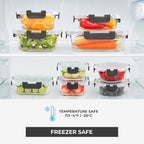 Freshware Glass Storage Containers with Lids, 24 Pieces, 12 Containers with 12 Lids, Glass Meal Prep Container for Lunch, Food Storage Containers, Leak Proof, Freezer Safe, Gray