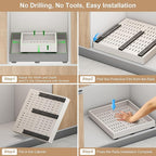 Pull out Cabinet Organizer,Width (18"-25") and Depth (10"-13") Expandable,No Drill Adjustable Slide out Drawers for Pantry,Adhesive Roll out Shelves Short,for upper cabinet,White