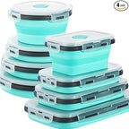 Sudaya 4 Pack Collapsible Food Storage Containers With Lids, Collapsible Storage Containers Sets Silicone Collapsible Bowls For Camping, RV Accessories, Travel Trailer Must