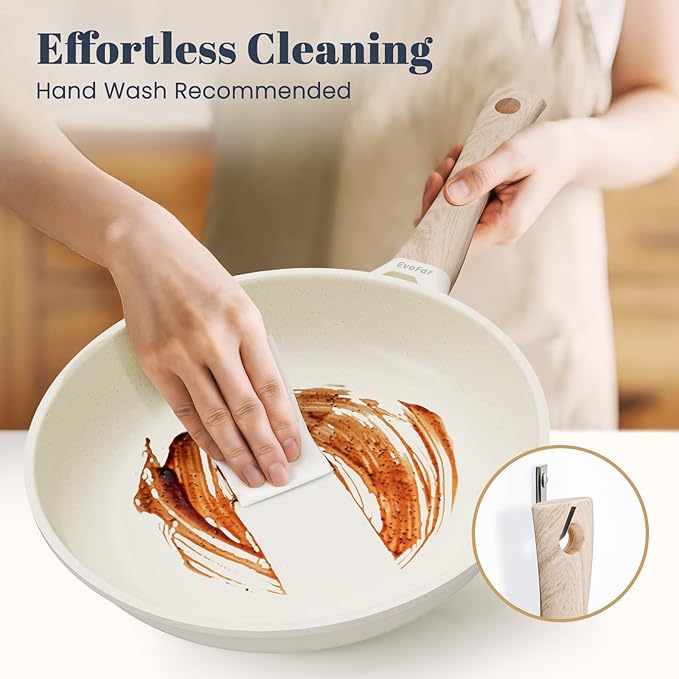 Granite Frying Pan, 11 Inch Non Stick Frying Pans, Lightweight Nonstick Pans for Omelets & Eggs, PFOA & PFAS Free Non-toxic Cookware Chef's Pan, Induction Compatible Fast & Even Heat Skillet