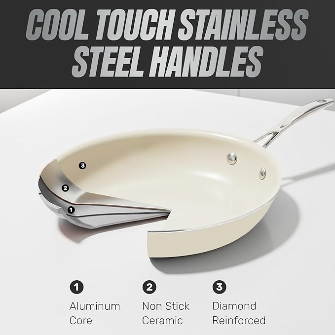 GOTHAM STEEL 10 Inch Non Stick Frying Pans Nonstick Skillet, Ceramic Pan for Cooking Non Toxic, Nonstick Frying Pan Skillets with Stay Cool Handle, Fry Pans, Oven and Dishwasher Safe