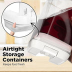 Shazo Airtight Food Storage Containers with Lids - 6 PC BPA Free Clear Plastic Cereal Containers with Easy Lock Lids for Kitchen and Pantry Organization for Snacks and Pasta - 1.2 L