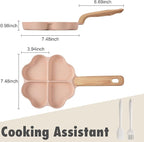 Caannasweis Egg Omelette Pan, 4-Cup Nonstick Granite Omelette Skillet Breakfast Frying Pan Egg Cooker Suitable for Gas Stove & Induction Cookware, PFOA PFOS Free, Pink Heart Shaped