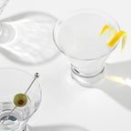 JoyJolt Afina Stemless Martini Glasses Set of 4, 8.5oz Liquor Drinking Glasses for Cocktail and Margarita, Bar Glass Cups, Glass Dessert Cups