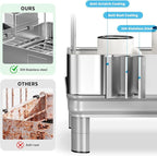 Ewaiira Dish Drying Rack, 2 Tier Large Dish Rack, Stainless Steel Dish Drainer for Kitchen Counter, Dishes Rack with Automatic Drainage, Utensil Holder&Cups Holder,Space Saving Kitchen Organizer,Gray