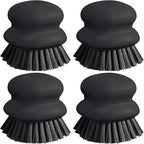 Dish Brush with Handle, Kitchen Scrub Brushes for Cleaning, Dish Scrubber with Nylon bristles for Sink, Pots, Pans(4Pack Black Nylon bristles)