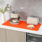 MicoYang Silicone Dish Drying Mat for Multiple Usage,Easy clean,Eco-friendly,Heat-resistant Silicone Mat for Kitchen Counter or Sink,Refrigerator or Drawer Liner Orange 5XL 36inches x 18inches