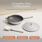 Our Place Large Titanium Always Pan Pro | 12.5" PFAS-Free Nonstick Frying Pan with Spatula | Chef-Grade Tri-Ply Stainless Steel & Aluminum Build | Induction & Oven-Safe up to 1000°F | Chrome