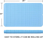 MicoYang Silicone Dish Drying Mat for Multiple Usage,Easy clean,Eco-friendly,Heat-resistant Silicone Mat for Kitchen Counter or Sink,Refrigerator or Drawer Liner Light Blue 3XL 28 inches x 18 inches